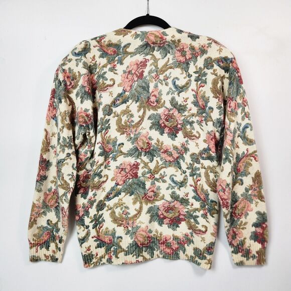 De Rotchild Sweater Womens‎ M VTG Silk Blend Cottagecore Fairycore Shoulder Pads - Picture 12 of 15